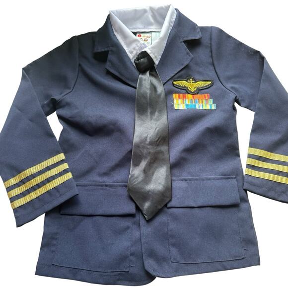 I Want to be... Airplane Pilot Airline Flight Kids Halloween Child Costume sz 4 - Picture 2 of 9